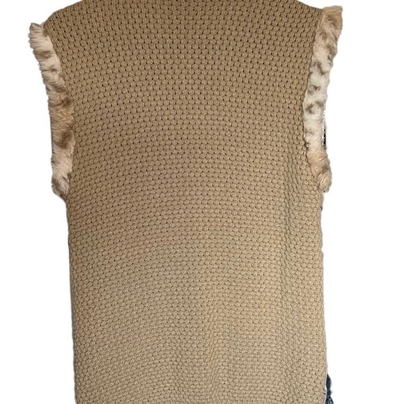 Bagatelle Reversible Faux Fur/Stretch Knit Quilted Puffer Zip Up Vest Size M - Picture 4 of 7